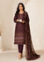 Espresso Aura – Brown Premium Embroidered Linen 3PC Suit with Chiffon Dupatta