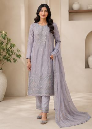 Lilac Grace – Premium Festive Chiffon Suit