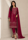 Deep Maroon Charm – Premium 3 Piece Chiffon Set