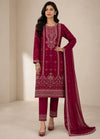 Deep Maroon Charm – Premium 3 Piece Chiffon Set