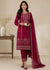 Deep Maroon Charm – Premium 3 Piece Chiffon Set