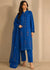 Elegant Blue Printed Lawn Kurta Set with Chiffon Dupatta