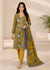Mustard Floral Printed Lawn Kurta Set with Dupatta