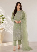 Sage Green Embroidered Kurta Set with Sequined Chiffon Dupatta