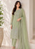 Sage Green Embroidered Kurta Set with Sequined Chiffon Dupatta