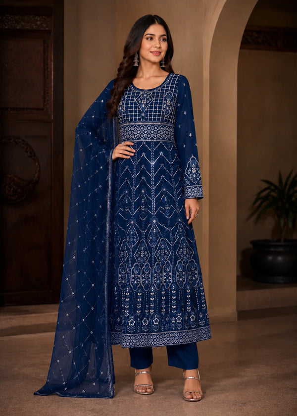 Ocean Dusk Luxury Chiffon Maxi 3PC
