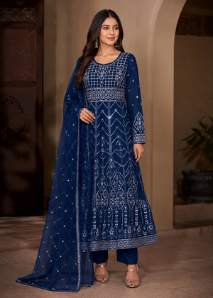 Ocean Dusk Luxury Chiffon Maxi 3PC