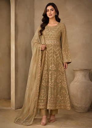 Sage Green Embroidered Maxi 3PC