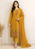 Sunshine Elegance – Mustard Embroidered 3-Pc Suit