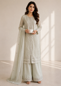 ivory Elegance – Embroidered Chiffon 3 Piece Set