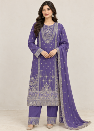 Violet Opulence – Luxury Designer 3 Piece Ensemble