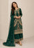 Elegant Forest Green Embroidered Chiffon Kurta Set with Dupatta