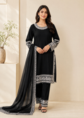 Black Eid Elegance – Embroidered 3PC Chiffon Set