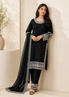 Black Eid Elegance – Embroidered 3PC Chiffon Set