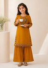 Mustard Chiffon Kids Festive 2-PC Sharara