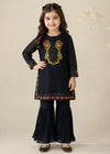 Midnight Veil – Black Luxury Chiffon Gharara 2PC Set