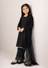 Black Belle– Black Premium Embroidered Chiffon Kids 3PC Dress