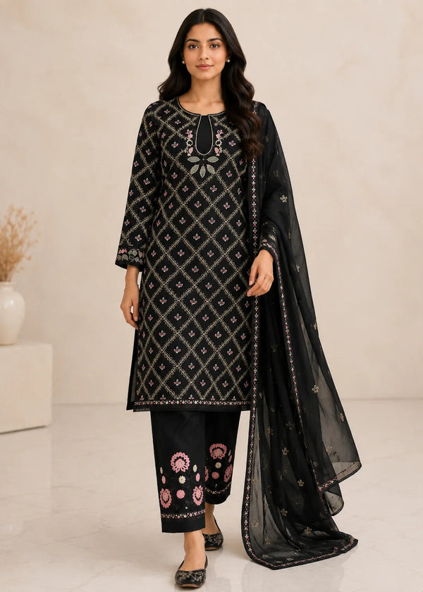 Noor-e-Siyah – Fully Embroidered 3PC Kurta