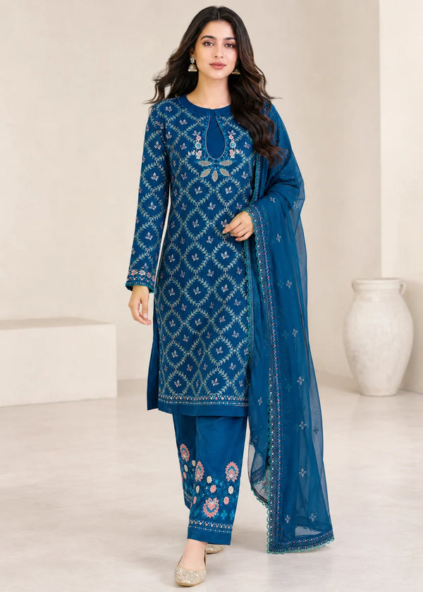 Ocean Teal – Premium Festive 3PC Suit