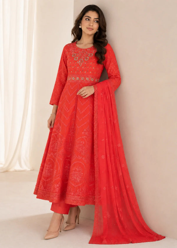 Petal Muse –Coral PInk Luxury 3PC Maxi Dress
