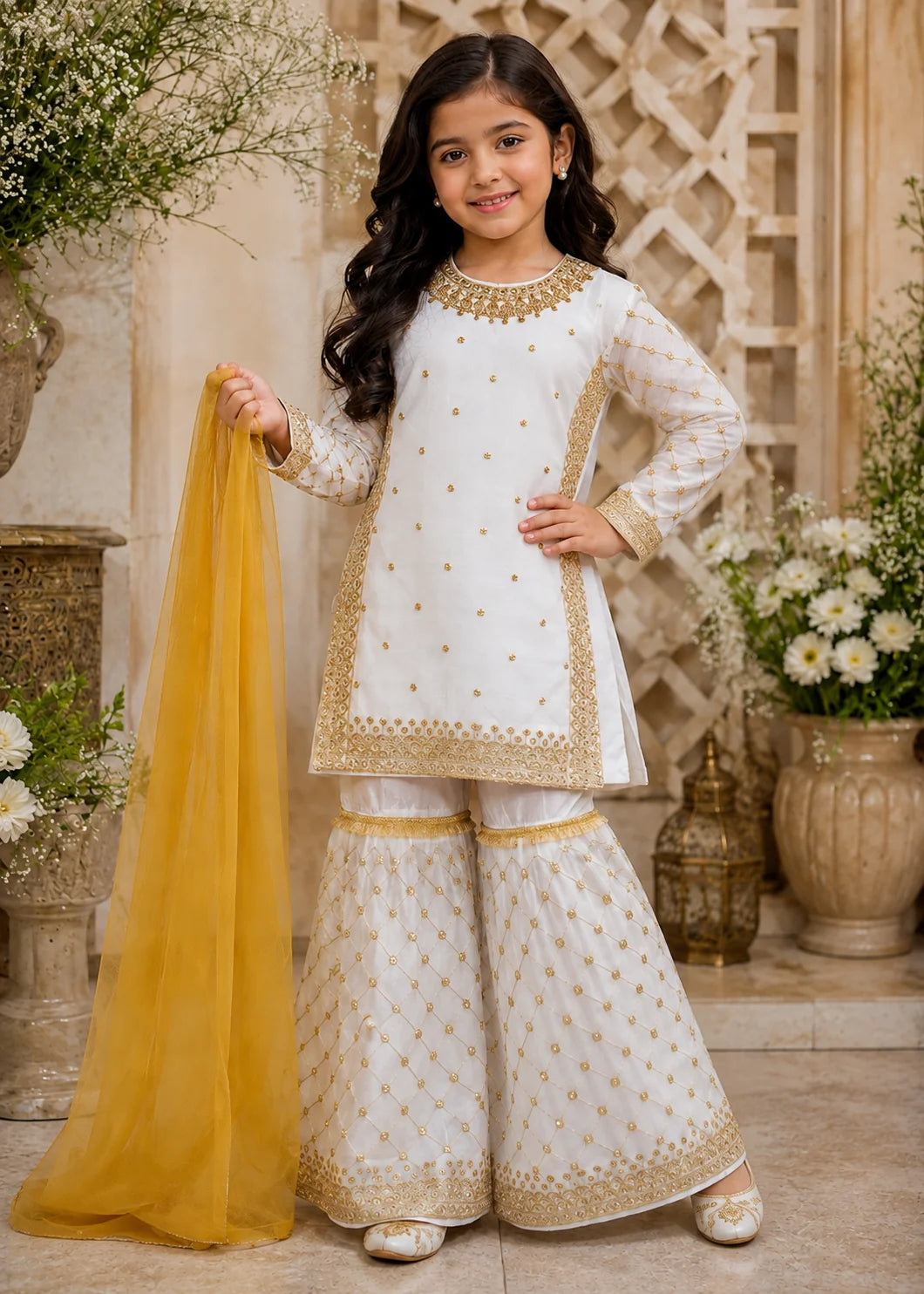 Soft White Luxe – Kids Embroidered 2-Pc Set