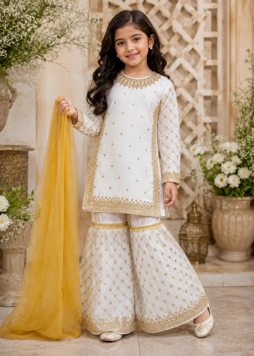 Soft White Luxe – Kids Embroidered 2-Pc Set