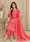 Sunveil Bloom – Premium Embroidered Lawn 3PC Dress with chiffon Dupatta