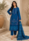 Lagoon Bloom – Blue Premium Embroidered Lawn 3PC Kurta Set