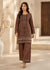 Elegant Brown Embroidered Kurta Set with Straight Trousers