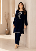 Navy Blue – Premium Handcrafted Velvet 2PC Suit