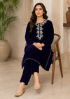 Purple – Elegant Handwork Velvet Kurta Set (2PC)