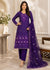 Lavender Royale – Purple Premium Embroidered Linen 3PC Dress with Chiffon Dupatta