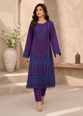 Purple Embroidered Kurta Set with Net Dupatta