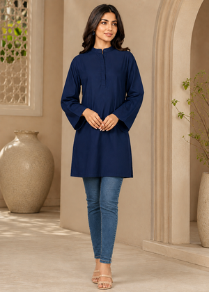 Sutar PLain Navy Blue Shirt