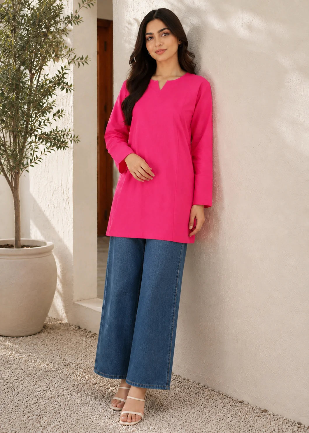 Sutar PLain Pink Kurta