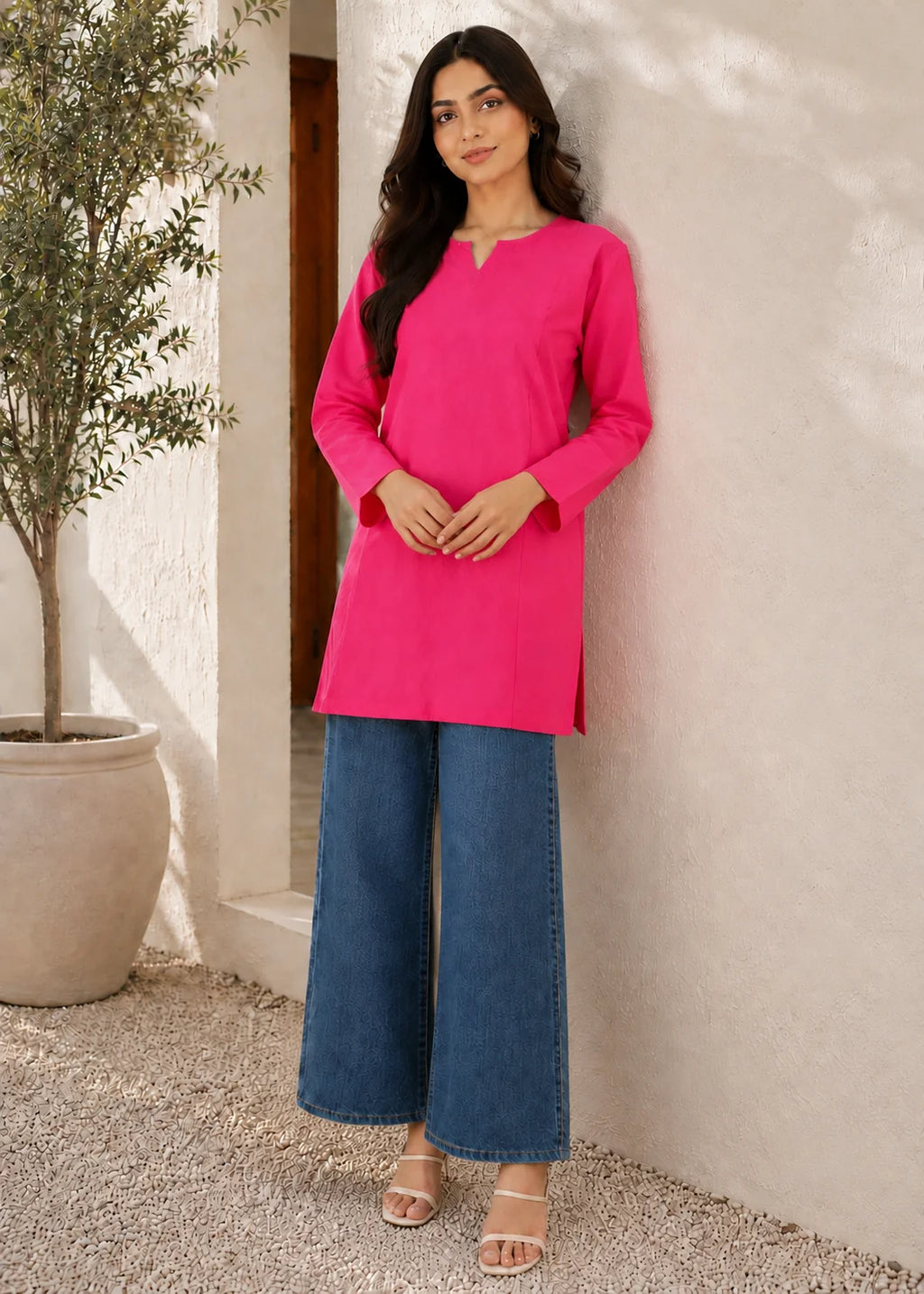 Sutar PLain Pink Kurta