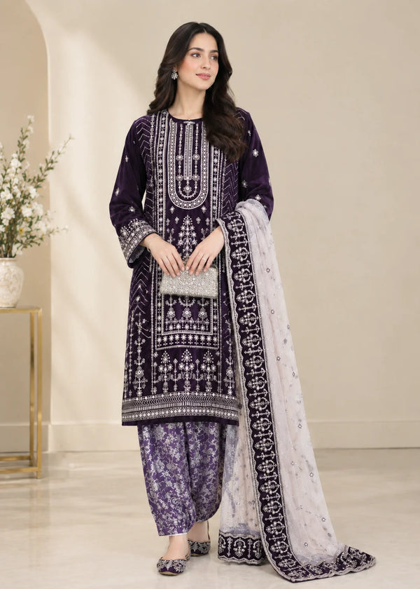 Crown Jewel Purple Velvet 3-PC Formal Edit