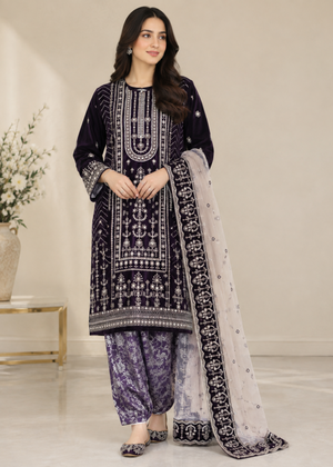 Crown Jewel Purple Velvet 3-PC Formal Edit