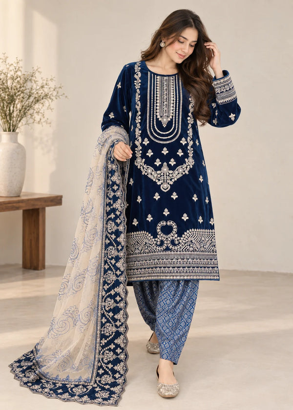 Navy Dynasty Velvet 3-PC Formal Edit