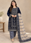 Zehra Deep Navy Velvet Luxe Occasion Wear