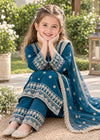 Teal Blossom – Elegant Kids Party Wear Set