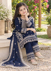 Midnight Belle – Navy Blue Luxury Embroidered Chiffon 3PC Kurta Set