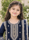 Midnight Belle – Navy Blue Luxury Embroidered Chiffon 3PC Kurta Set
