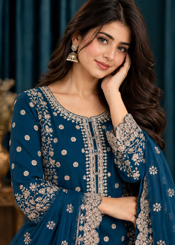 Rang-o-Noor — Noor-e-Bahar Teal Festive Gharara