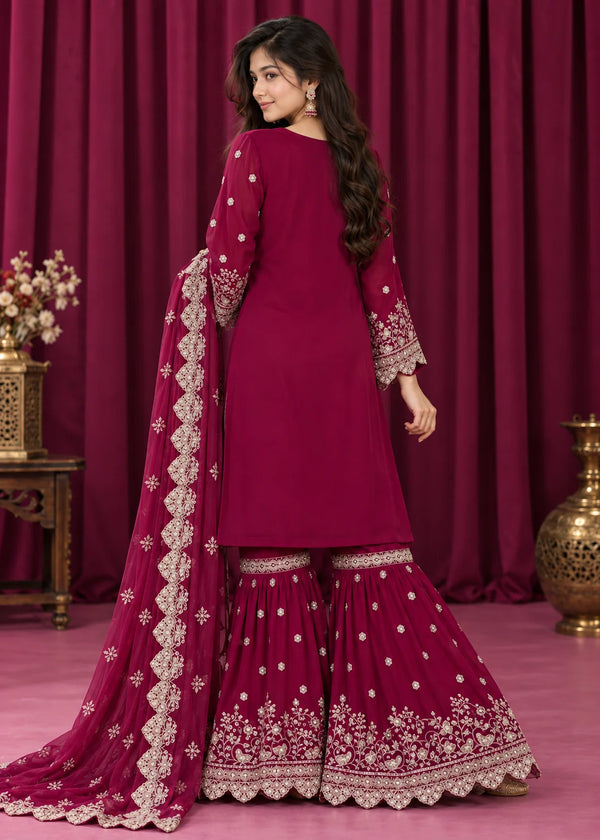 Rang-o-Noor — Gul-e-Rang Magenta Festive Gharara