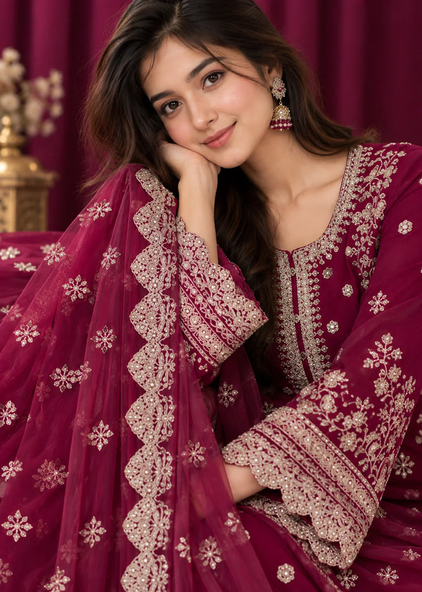 Rang-o-Noor — Gul-e-Rang Magenta Festive Gharara
