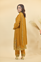 Golden Yellow Luxury Embroidered Occasion Edit 3PC Kurta Set