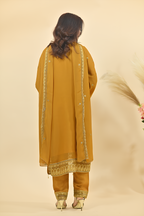 Golden Yellow Luxury Embroidered Occasion Edit 3PC Kurta Set