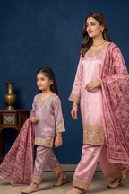 Rosé Harmony – Mommy & Me Luxury Silk 3PC Matching Set