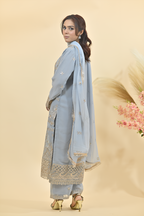 Pale Powder Blue Luxury Embroidered Occasion Edit3PC Kurta Set